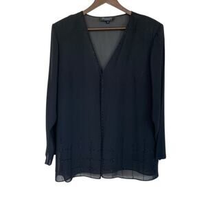 Montee Collection Black Sheer Beaded Cardigan - Size 18 Runs Small